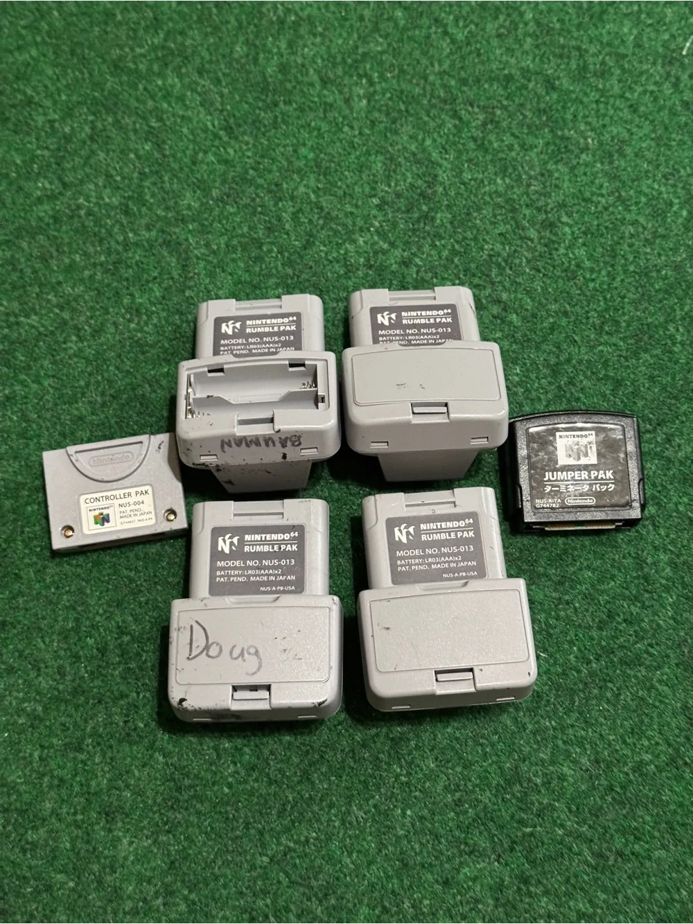 nintendo 64 accessory lot rumble pak jumper pak controller pak vintage